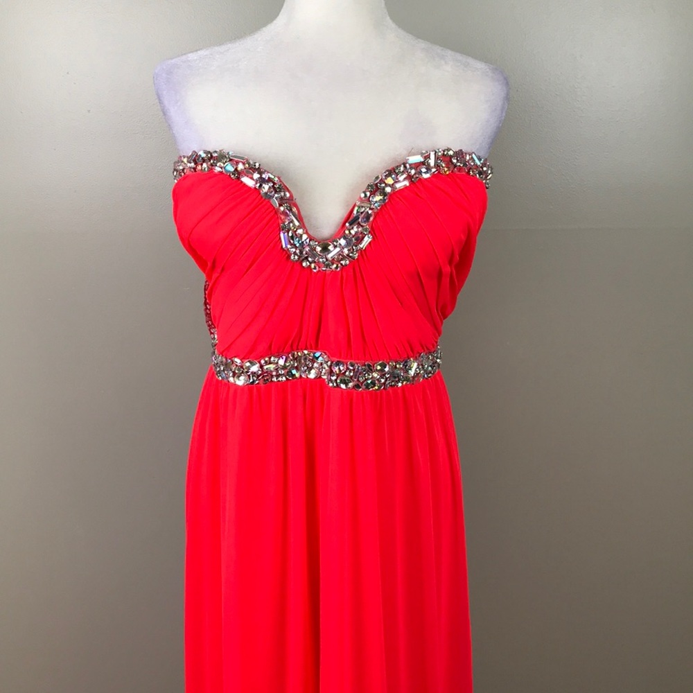 DEB Jeweled Sweetheart Strapless Prom Formal Dress